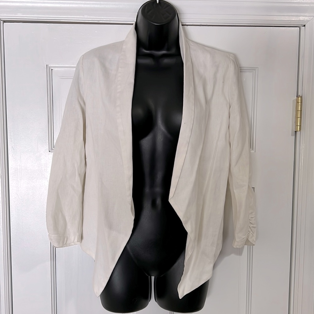 White Linen Blazer